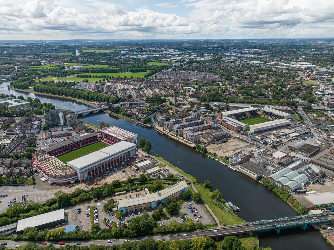 Aerial view of Nottingham